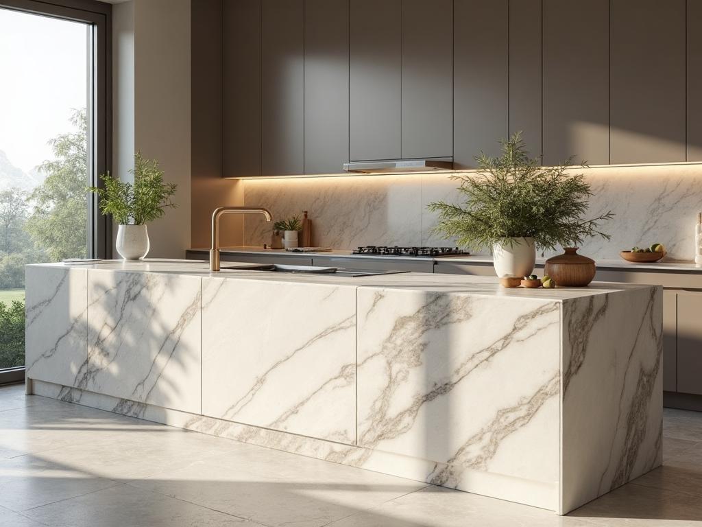 Quartzite countertop for luxury kitchen remodel in West LA